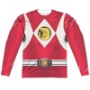 Men's Power Rangers Red Ranger Emblem (Front Back Print) Long Sleeve Costume T-Shirt - 2 of 4