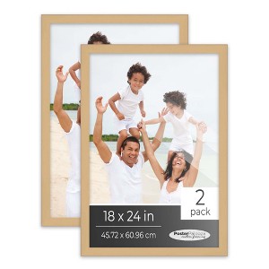 PosterPalooza | Pack of 2 Natural Picture Frames | Solid Wood | UV-Resistant Acrylic | Easy Gallery Wall - 1 of 4