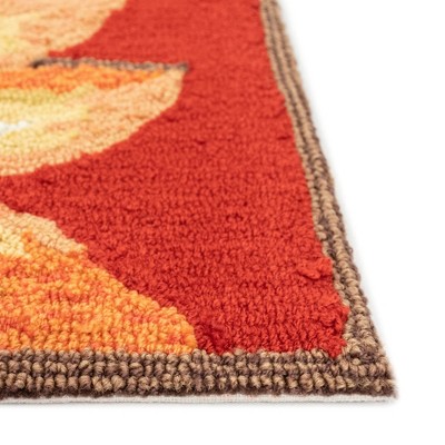Sunflower Bliss Red Synthetic 31" Rectangular Indoor/Outdoor Rug