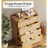 4-Drawer Rattan Dresser with Power Outlets, Modern Wooden Storage Chest for Bedroom, Living Room, Hallway,  Entryway - 4 of 4