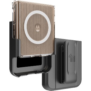 Nakedcellphone Combo for Motorola RAZR ULTRA 2025 Flip Phone - Clear Slim Case and Belt Clip Holster Holder - Compatible with MagSafe - 1 of 4