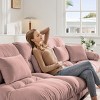 94.4" Loveseat Sofa,Chenille Comfy Cloud Couch with 2 Lumbar Pillows and 2 Throw Pillows,Oversized 2 Seater Sofa for Living Room-Tanpinhause - 2 of 4