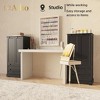 LunaLulinlk 47" H Kitchen Pantry Cabinet with 2 Doors and 2 Drawers, Solid and Sturdy, Storage Cabinet for Entryway, Kitchen - Black - 3 of 4