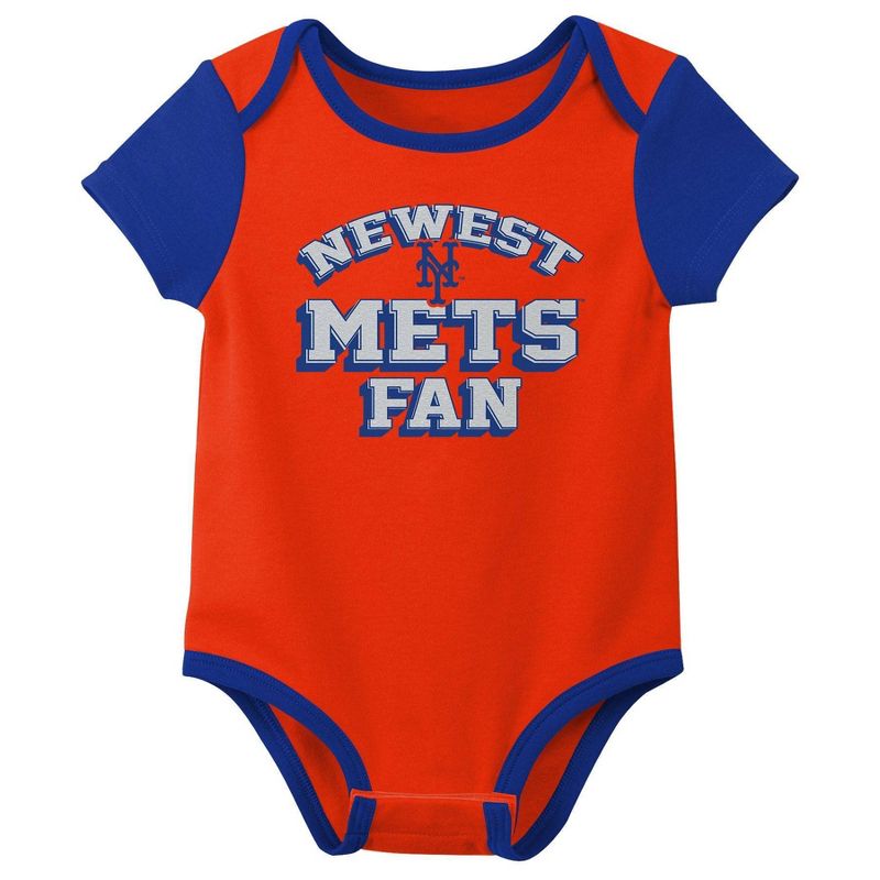 MLB New York Mets Infant Boys&#39; 3pk Bodysuit, 3 of 5