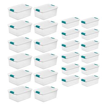 Sterilite 6 Quart Clear Latch Lid Storage Container Tote, 12 Pack, and 15 Quart Clear Latch Lid Storage Container Tote, 12 Pack, for Home Organization