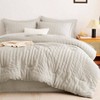 Queen Beige Seersucker Comforter Set, 7 - Piece Bed in a Bag with Sheets, Down Alternative Comforter, Pillowcases Shams for All Seasons - 3 of 4