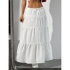 Coolmee Womens Maxi Skirt Casual High Waist Tie Tiered Elastic Waist Long Skirt - 4 of 4