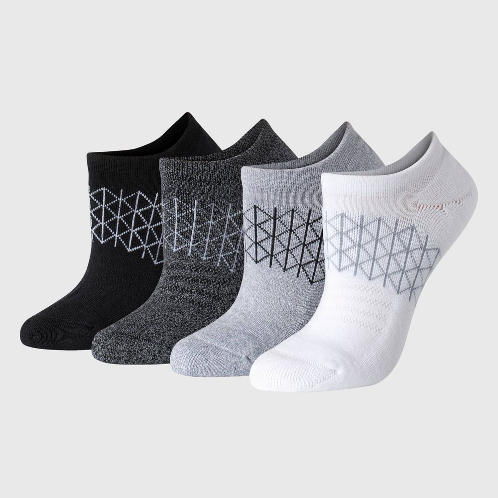Hanes Women's Absolute Active 4pk Super No Show Socks - White 5-9