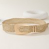 Anna-Kaci Women's Woven Belt with Oversized Buckle and Textured Weave Design 41.5x1.5in - Gold - 4 of 4