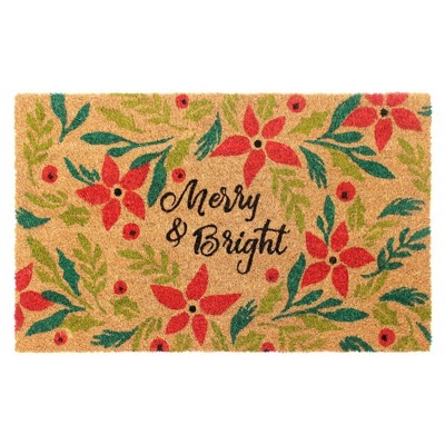 RugSmith Red Machine Tufted Holiday Merry & Bright Doormat