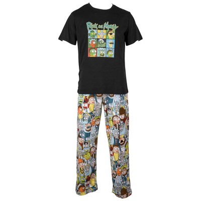 Mens Rick and Morty All The Ricks Sleep T-Shirt and Pant Pajamas Set