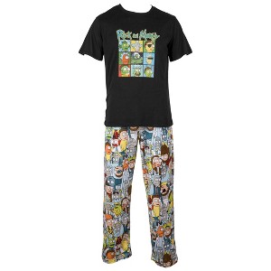 Mens Rick and Morty All The Ricks Sleep T-Shirt and Pant Pajamas Set - 1 of 4