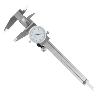 Fleming Supply Stainless Steel and Shockproof Dial Caliper With Plastic Carry Case - 0-6" Measurement Range