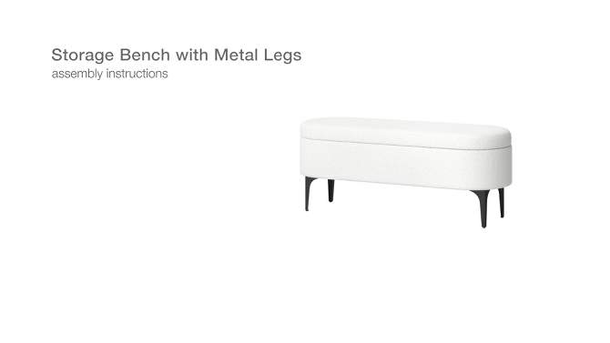 Storage Bench with Metal Legs Cream Boucle - Threshold™, 2 of 9, play video