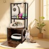 Gulches 55inch Refined Litter Box Enclosure with Storage Shelves and 2 Hanging Clothes Rack,Rustic Brown - 3 of 4