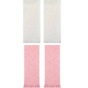 REGALWOVEN 4 Pcs Bathroom Cotton Soft and Absorbent Geometric Hand Towel 13" x 29" - 1 of 4