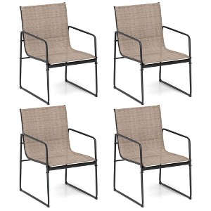Costway 2/4 PCS Outdoor Dining Chairs Patio Furniture Chair with Breathable Seat & Backrest - 1 of 4