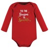 Hudson Baby Infant Girl Cotton Long-Sleeve Bodysuits, Girl Christmas Sayings - 4 of 4