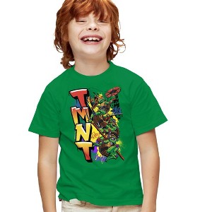 Teenage Mutant Ninja Turtles: Mutant Mayhem NYC Graffiti Kids T Shirt For Youth, Kelly Green - 1 of 4