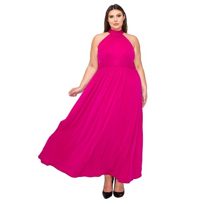 L I V D Women's Alexis Halter Neck Maxi Dress
