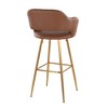 Fixed Faux Leather Contemporary Bar Stool with Low Back and Metal Legs for Home Bar or Kitchen (Set of 2) - 4 of 4