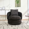 Okak Modern Round Swivel Barrel Accent Chair with Armrests & Pillow,Chenille Upholstered Club Chair for Living Room,Bedroom,Office - 3 of 4