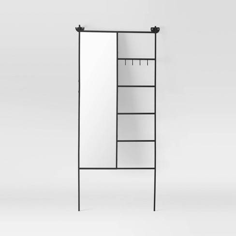 At marc wood joinery all of our handmade furniture and home. floor mirror with ladder and hooks black project 62