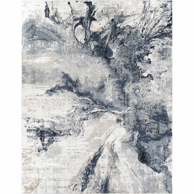 Hauteloom Kirkland Dark Blue Marble Rug