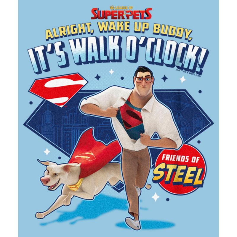 Boy's DC League of Super-Pets Superman and Krypto Walk O'Clock T-Shirt, 2 of 5
