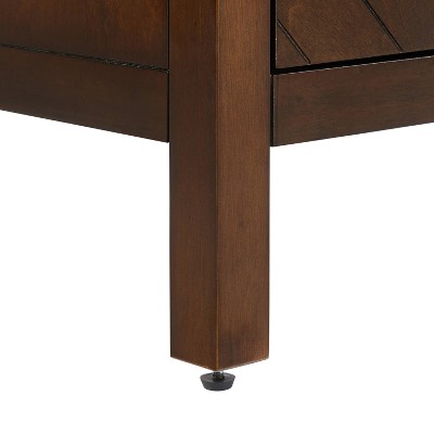 Herringbone Dark Brown Sideboard with Cable Management