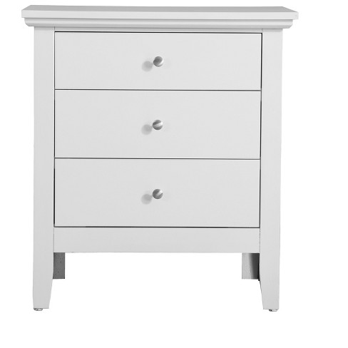 Passion Furniture Hammond 3-drawer White Nightstand (26 In. H X 24 In ...