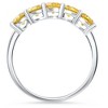 Pompeii3 1Ct Fancy Yellow Diamond Five Stone Wedding Ring 14k Gold Lab Created - 3 of 4