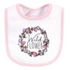 Hudson Baby Infant Girl Cotton Bib and Headband Set 5pk, Wild Flower, One Size - 4 of 4