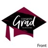 Big Dot of Happiness Maroon Graduation Party Invitations - Shaped Fill-In Invite Cards with Envelopes - Set of 12 - 2 of 4