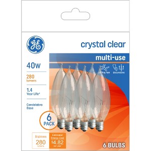 GE 40w 6pk Deco Small Base Light Bulb Clear - 1 of 4