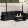 vidaXL Patio Sofa 5-Seater with Cushions Black Poly Rattan - 2 of 4
