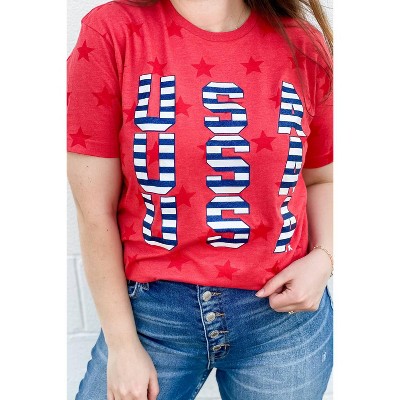 Women's USA Star Tee - Prickly Pear TX