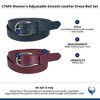 CTM Women's Adjustable Smooth Leather Dress Belt Set - 2 of 3