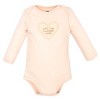 Hudson Baby Infant Girls Cotton Layette Set, Floral Brown Bear - 4 of 4