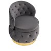 NicBex Velvet Round Swivel Accent Chair,Upholstered Swivel Living Room Chairs with Curved Tufted Back and Storage,Accent Chairs for Living Room,Gray - 2 of 4
