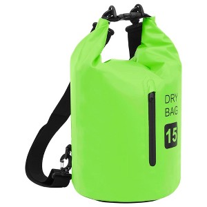 vidaXL Dry Bag with Zipper Green 4 gal PVC - 1 of 4