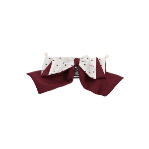 Unique Bargains Elegant Dots Pearl Bow Hair Clips Red White 1 Pc - 1 of 4
