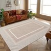 Machine Washable Area Rugs Ultra Thin Modern Frame Pattern Throw Rugs Non Slip Foldable Floor Cover Stain Resistant Indoor Carpet - 4 of 4