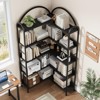 Arched Corner Bookshelf 68.5" Tall, Industrial Wood & Metal Bookcase for Home Office, 5-Tier Storage Shelf for Books/Toys/Decor - 4 of 4