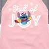 Girls' - Lilo and Stitch - Full Of Joy Christmas Shirt Tail Raglan Graphic T-shirt - 2 of 4