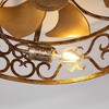 IHOMEADORE 18" Antique Gold Smart Flush Mount Ceiling Fan with Light and Remote - 4 of 4