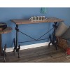 Olivia & May Coastal Anchor Metal Console Table Brown: Iron Frame, Wood Top, Nautical Design - 2 of 4