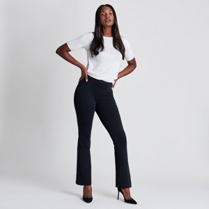 ASSETS by SPANX Women's Ponte Shaping Flare Leggings - Black - 1 of 4