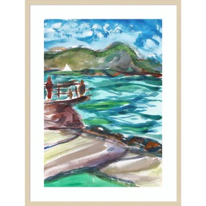 31" x 41" Elephant Rock Pier Tiburon by Richard H. Fox Wood Framed Wall Art Print - Amanti Art: Modern Lithograph, Hardwood Frame - 1 of 4