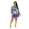 Slickblue Plus Size Off Shoulder Bubble Mini Dress, Stretch Fit, Party Dress, Leopard Print, Multicolor, 1XL-3XL - 3 of 4